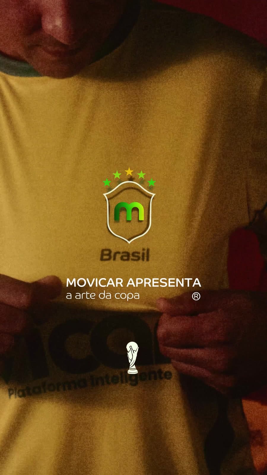 Camisa Movicar Brasil criada pela ELHM para a Copa do Mundo